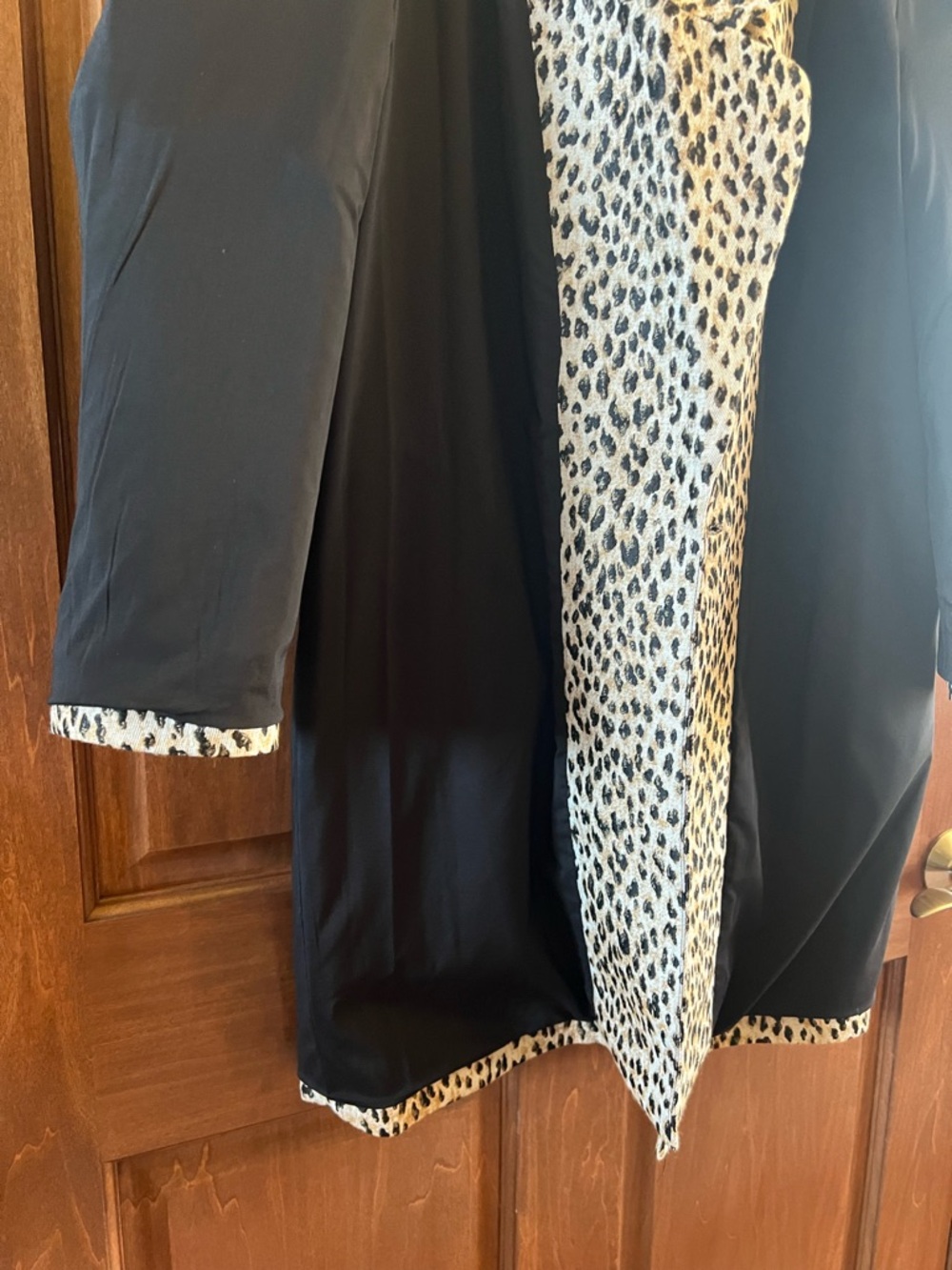 Diane Von Furstenberg Leopard Print Coat Duster Tan Black Size 12 - Picture 11 of 16